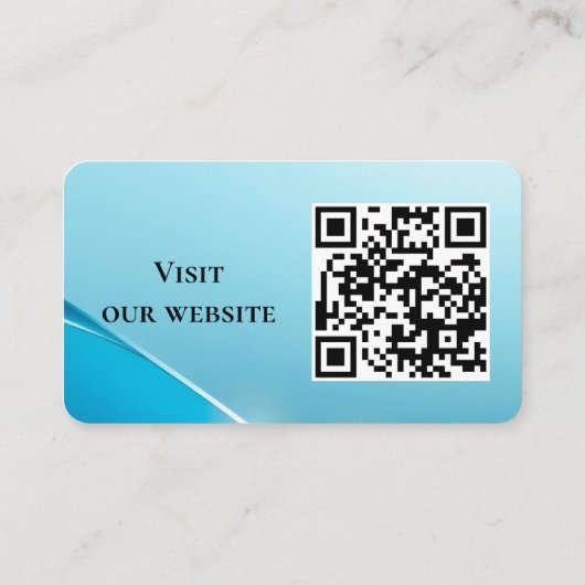 Modern Blue Pearlescent Custom Logo and QR Code  名刺 (裏面)