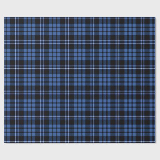 Modern Blue Plaid Pattern ラッピングペーパー (フラット)