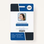 Modern Blue Professional Employee Photo ID バッジ (正面)