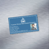Modern Blue Real Estate Company Realtor Photo マグネット名刺 (インサイチュ)