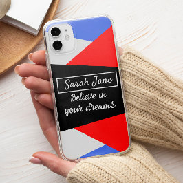 Modern blue red Color block aesthetic Custom name iPhone 11 Proケース