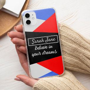 Modern blue red Color block aesthetic Custom name iPhone 11 Proケース