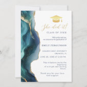 Modern Blue Sapphire Graduation Party Announcement 招待状 (正面)