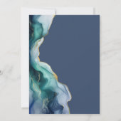 Modern Blue Sapphire Marble Graduation Party 招待状 (裏面)