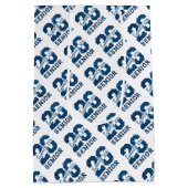 Modern Blue SENIOR Graduation ミディアムペーパーバッグ (裏面)