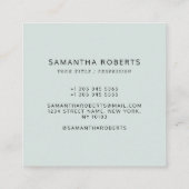 Modern blue simple add your logo  square business スクエア名刺 (裏面)