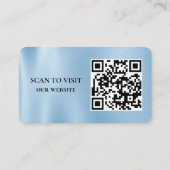 Modern Blue Sky Custom Logo and QR Code  名刺 (裏面)