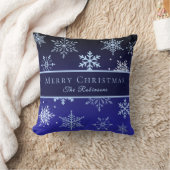 Modern Blue Snowflakes クッション (ブランケット)