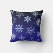 Modern Blue Snowflakes クッション (裏面)