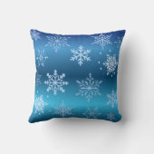 Modern Blue Snowflakes  クッション (裏面)
