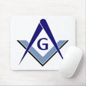 Modern Blue Square and Compass マウスパッド (マウス)