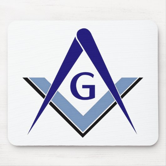 Modern Blue Square and Compass マウスパッド (正面)