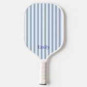 Modern Blue Stripes Custom Name Pickleball Paddle ピックルボールラケット (裏面)