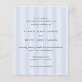 Modern Blue Stripes Elegant Budget Wedding Invite チラシ (正面)