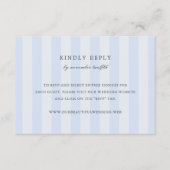 Modern Blue Stripes Elegant Wedding RSVP Card (正面)