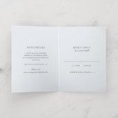 Modern Blue Stripes Wedding Foil Invitation 箔グリーティングカード (内側レイダウン)