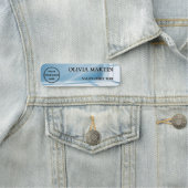 Modern Blue Sunbeam Magnetic Name Badge Custom 名札 (インサイチュ)