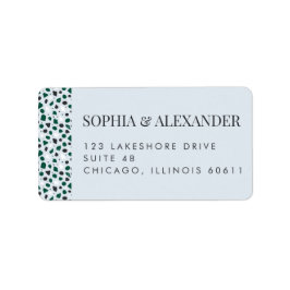 Modern Blue Terrazzo & Emerald ラベル