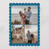 Modern Blue Tis the Season Christmas Doodle シーズンカード (裏面)