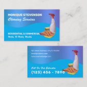 Modern blue tone cleaning service  名刺 (正面/裏面)