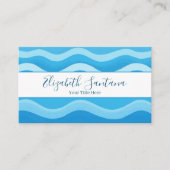 Modern Blue Vector Waves 名刺 (正面)
