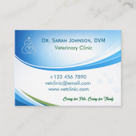 Modern Blue Veterinarian & Pet Clinic Customizable 名刺