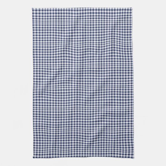 Modern Blue Vichy Christmas Kitchen Towel キッチンタオル (縦)