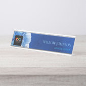 Modern Blue Water Audit Firm Custom Logo Desk  デスクネームプレート (正面)