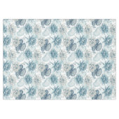 Modern Blue Water Lilies Monet Style テーブルクロス (正面(横))