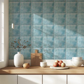 Modern Blue Watercolor Coastal Home タイル