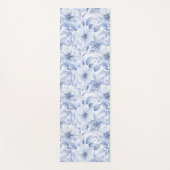 Modern Blue Watercolor Floral Pattern Name ヨガマット (正面)