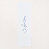 Modern Blue Watercolor Floral Pattern Name ヨガマット (裏面)