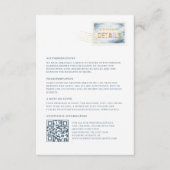 Modern Blue Watercolor Stamp Wedding Details Card エンクロージャーカード (正面)