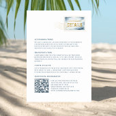 Modern Blue Watercolor Stamp Wedding Details Card エンクロージャーカード