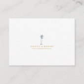 Modern Blue Watercolor Stamp Wedding RSVP エンクロージャーカード (裏面)