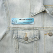 Modern Blue Wave Magnetic Name Badge Custom 名札 (インサイチュ)