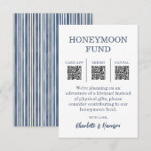 Modern Blue Wedding Honeymoon Fund エンクロージャーカード (正面/裏面)