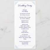 Modern Blue Wedding Program French Country プログラム (裏面)