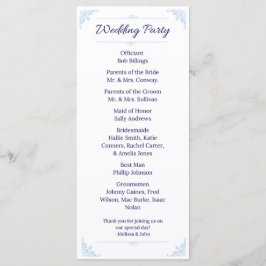 Modern Blue Wedding Program French Country プログラム