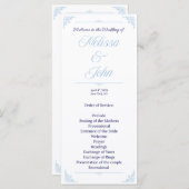 Modern Blue Wedding Program French Country プログラム (正面/裏面)