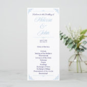 Modern Blue Wedding Program French Country プログラム (スタンド正面)