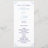 Modern Blue Wedding Program French Country プログラム (正面)
