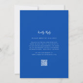 Modern Blue Wedding Website QR Code Invitation 招待状 (裏面)