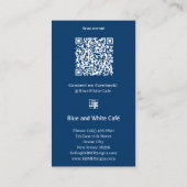 Modern Blue & White Cafe with Logo Thank You Punch ロイヤリティカード (裏面)