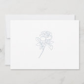 Modern Blue & White French Roses Wedding セーブザデート (裏面)