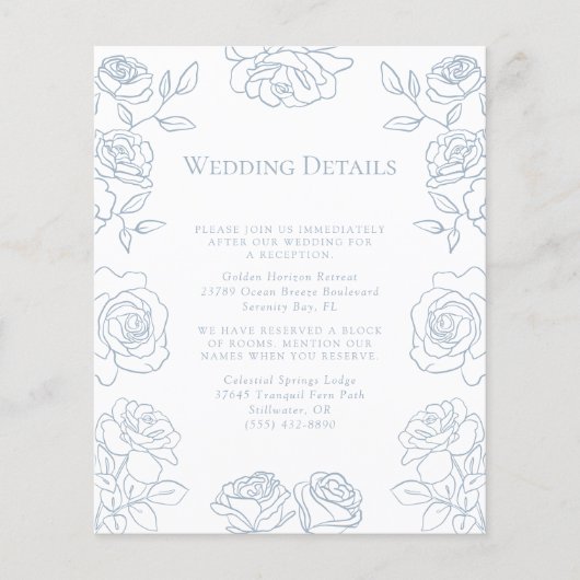 Modern Blue & White French Roses Wedding Details (正面)