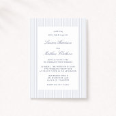 Modern Blue & White Pinstripe Wedding Invitation 招待状
