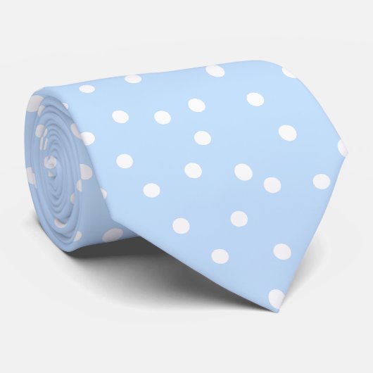 Modern Blue White Polka Dots Groom Gift   ネクタイ (ロール)