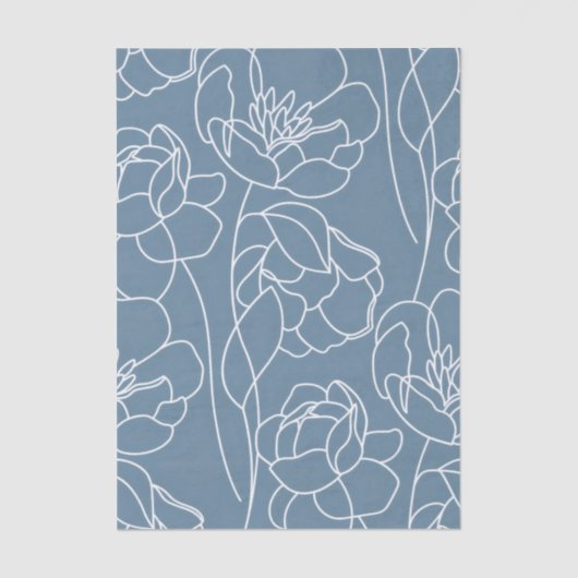 Modern Blue Wildflower  薄葉紙 (正面)