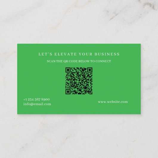 Modern Blue  with QR Code | Professional Company  名刺 (裏面)